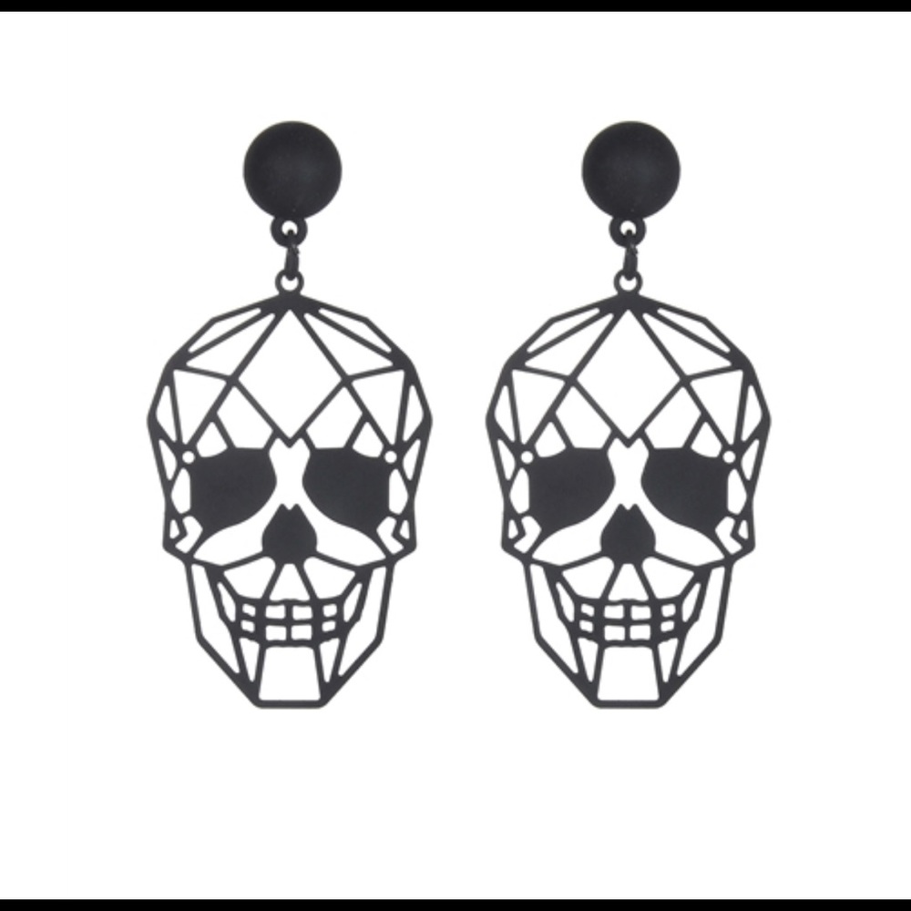 Skull 💀 black post earrings